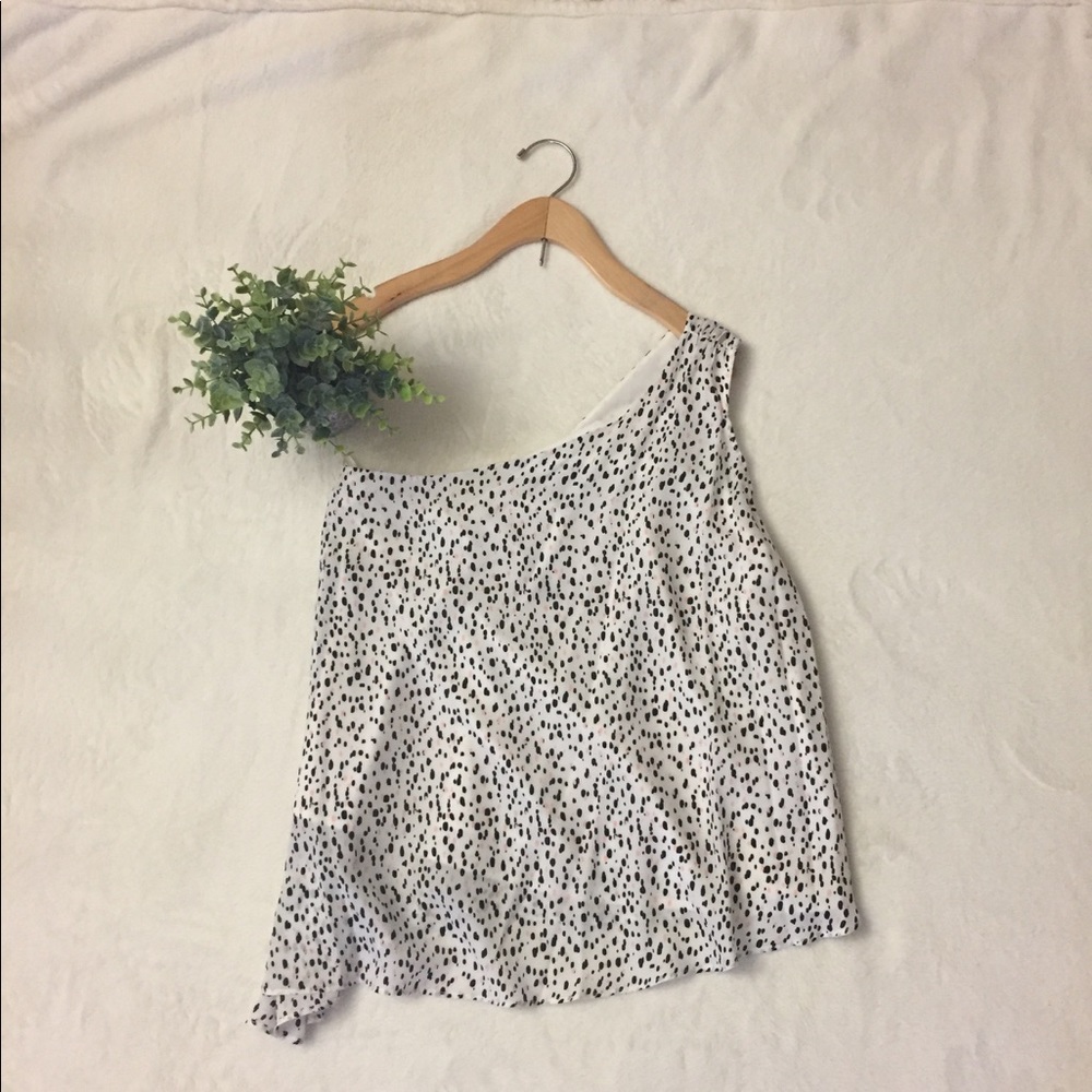 Kaari Blue Fly Away One Shoulder Blouse, Sz Med